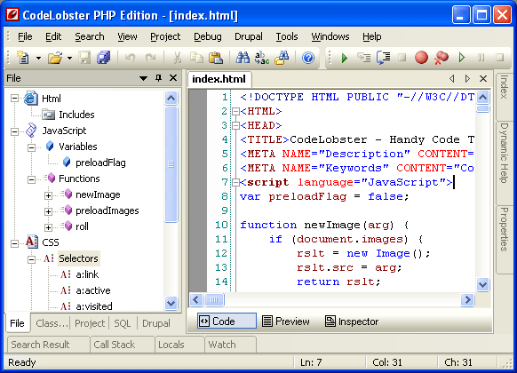 Codelobster PHP Edition - Бесплатный редактор для PHP, HTML, CSS и JavaScript